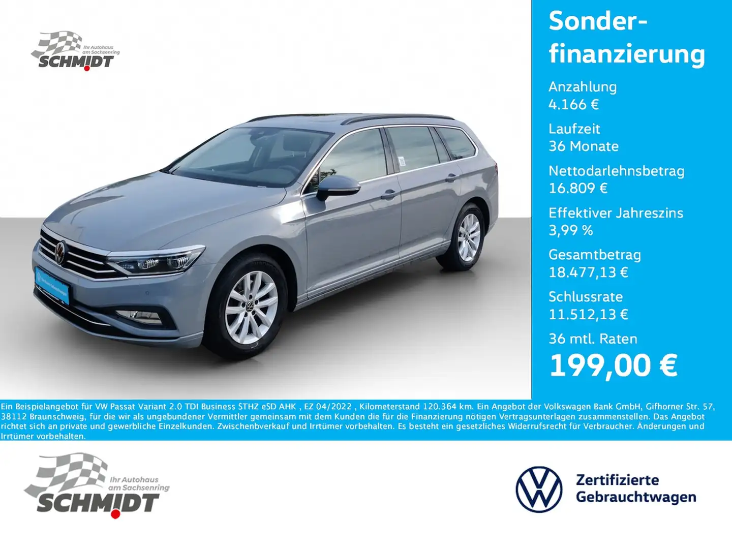 Volkswagen Passat Variant 2.0 TDI Business STHZ eSD AHK Grau - 1