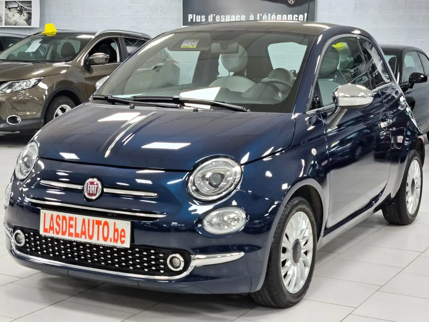 Fiat 500 1.0i Hybrid Toit Pano Cuir Clim Cruise Blue Crplay Bleu - 1