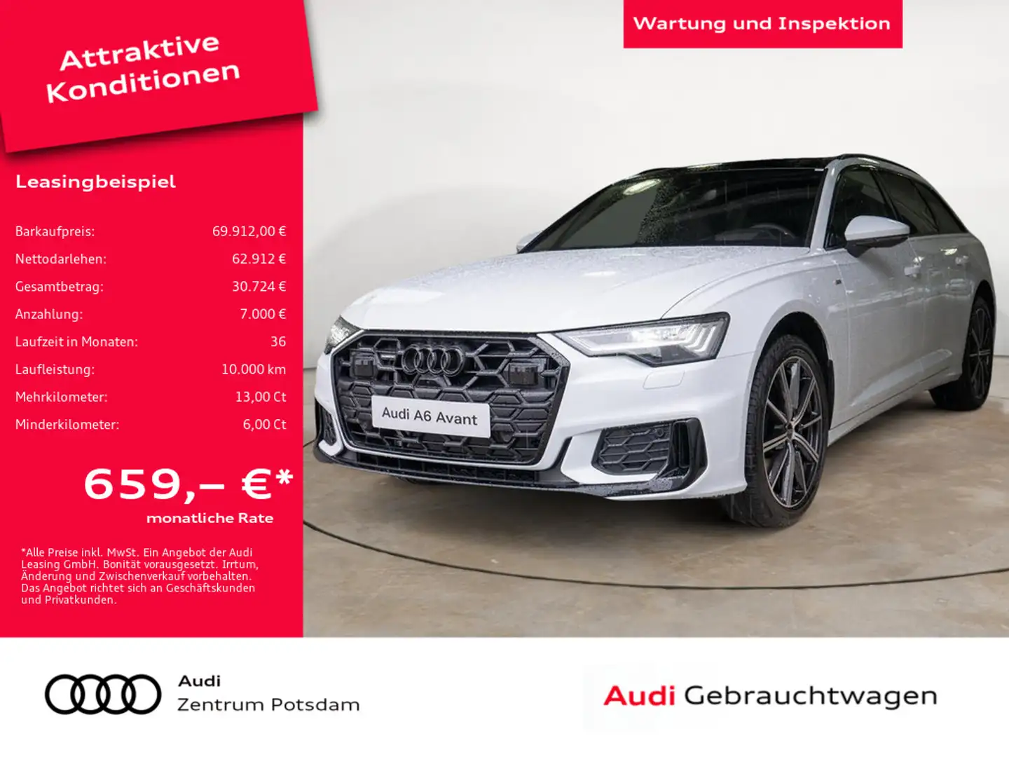 Audi A6 Avant S line 50 TDI quattro B&O MATRIX-LED Weiß - 1