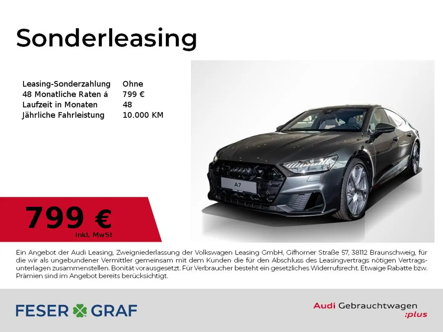 Audi A7 Sportback 40 TDI qu. 2x S line/HD-Matrix/B&O Gris - 1