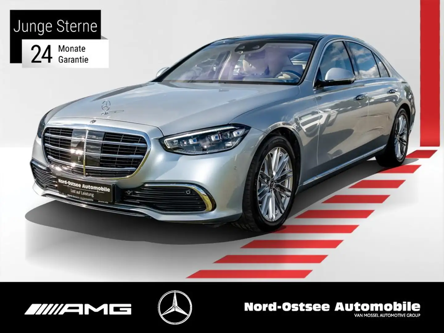Mercedes-Benz S 500 4M NAVI PREM. 360° AIRMATIC BUR AHK SHZ Argento - 1
