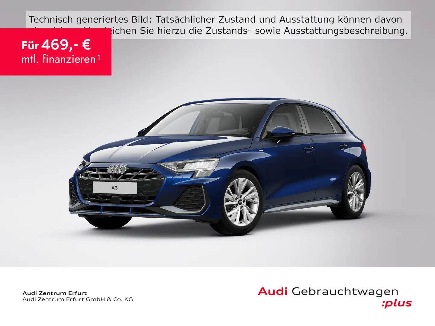 Audi A3 35 TDI S-tronic S line Virtual Cock Blau - 1