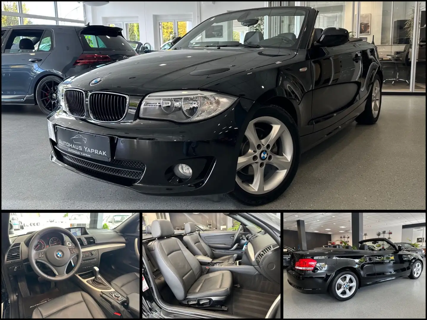 BMW 120 i Cabrio Aut.|59.552km|Navi|Leder|Serviceheft Negru - 1