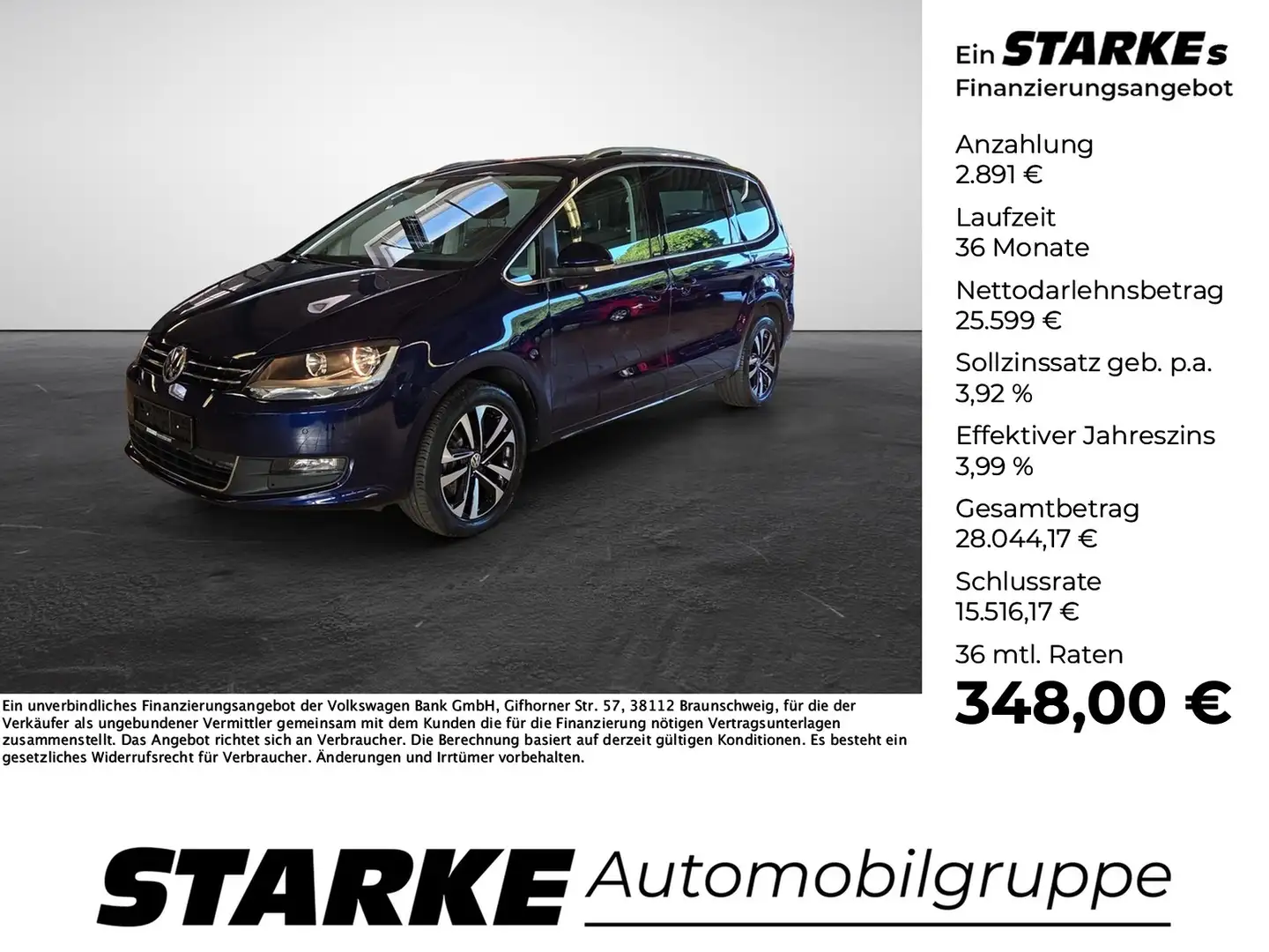 Volkswagen Sharan 1.4 TSI DSG 7-Sitzer United Bleu - 1