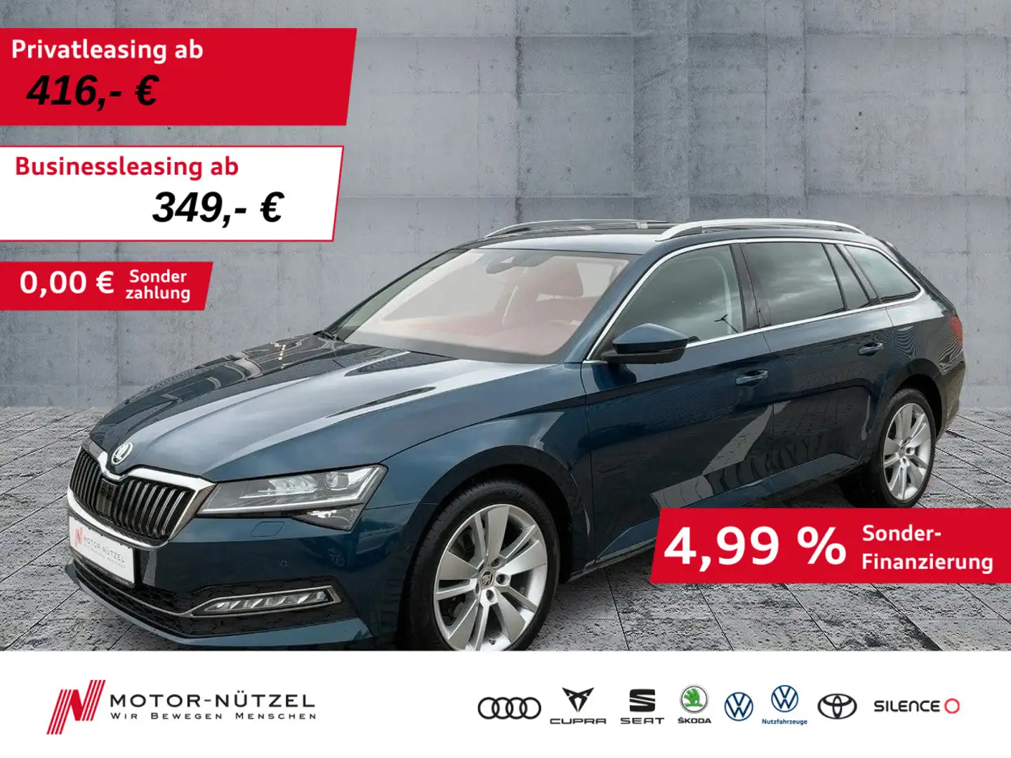 Skoda Superb Combi 2.0 TDI DSG STYLE LED+NAV+AHK+2xSHZ Blau - 1