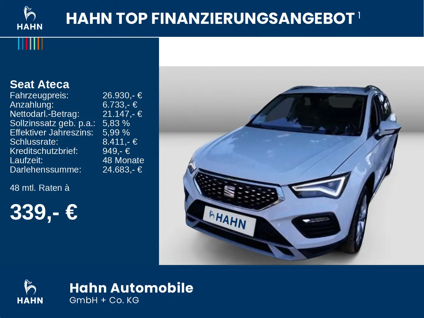SEAT Ateca 1.5TSI DSG Xperience  Navi AHK ACC LED CAM Weiß - 2