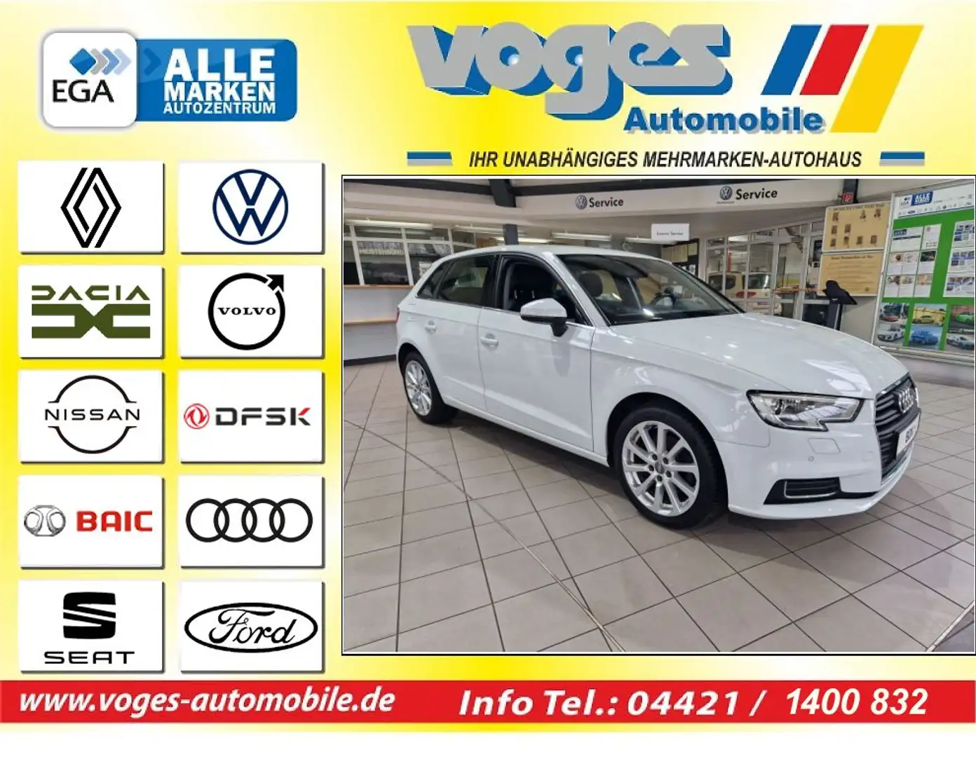Audi A3 1.6 TDI Sportback design Blanc - 1