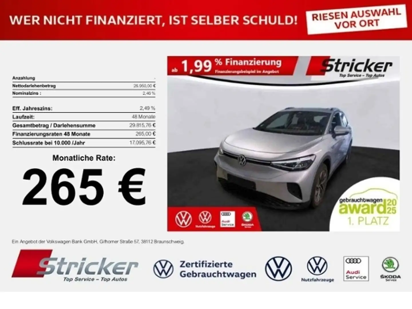 Volkswagen ID.4 Pro Performance 150/77 265,-ohne Anzahlung AHK AC Beige - 1