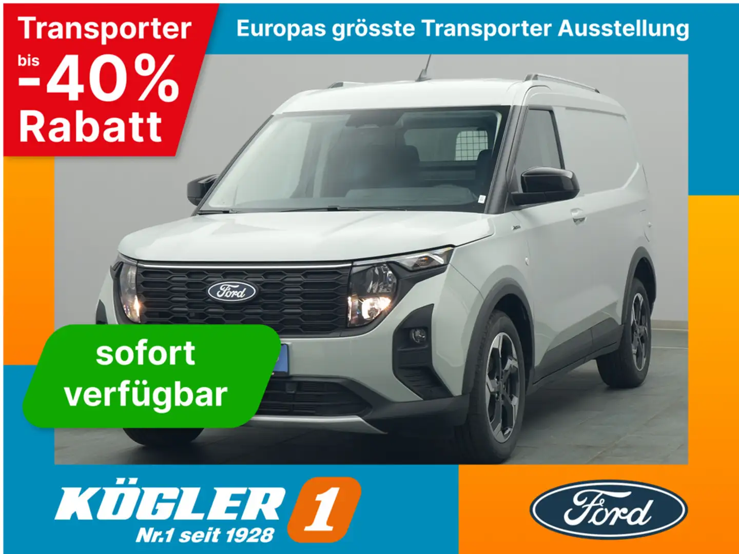 Ford Transit Courier Kasten Active 100PS/Klima Grijs - 1