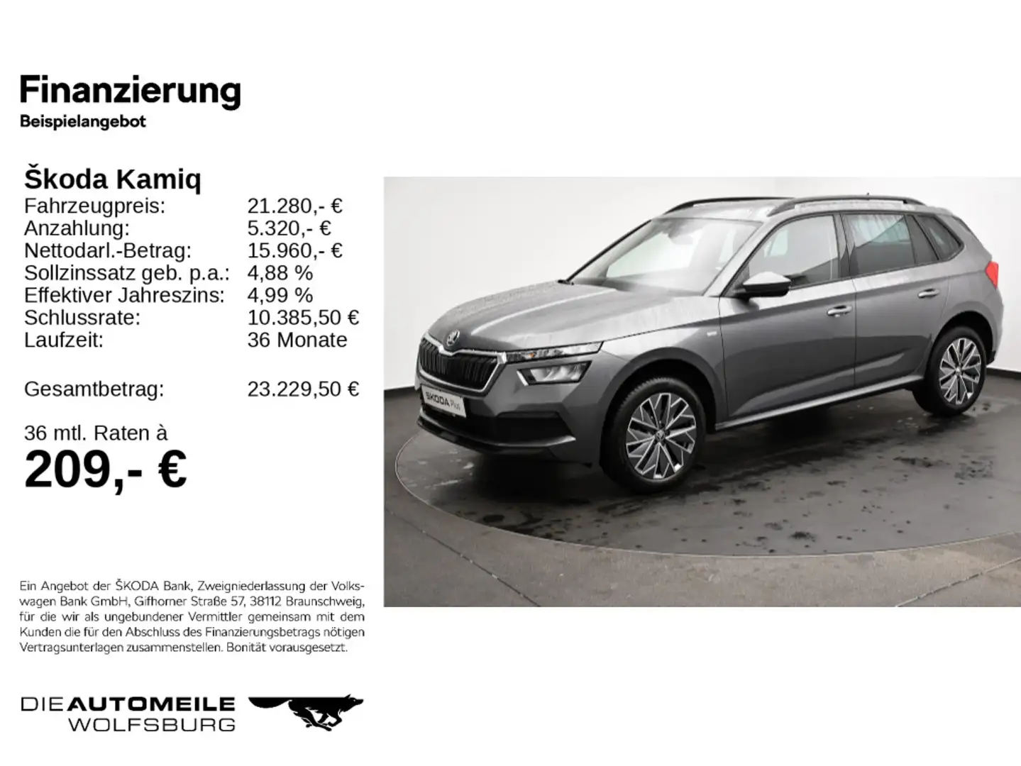 Skoda Kamiq 1.0 TSI DSG Tour LED/Einparkhi Grau - 2