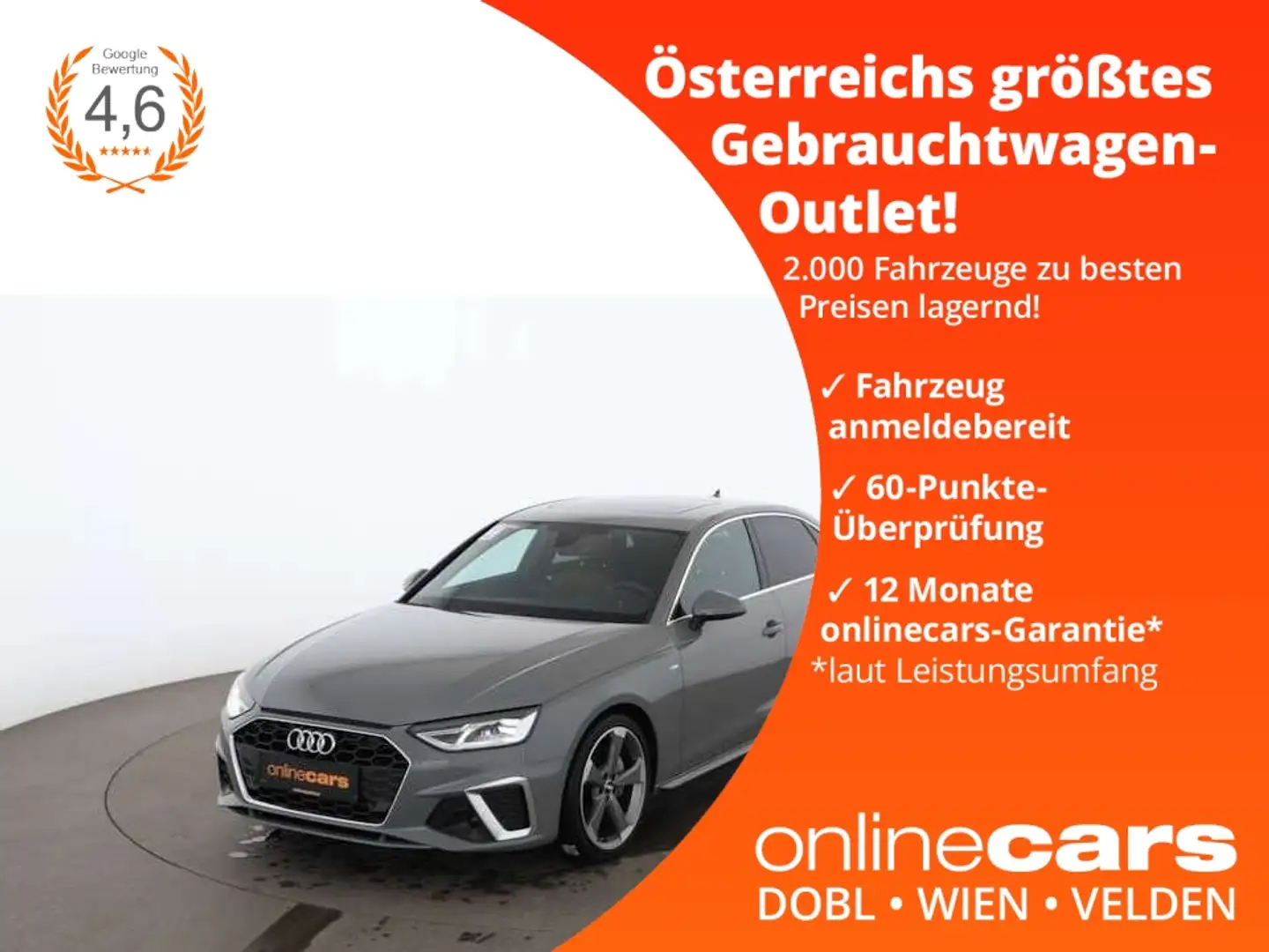 Audi A4 Limousine 40 TDI S-Line Aut LED SKY RADAR NAV Grau - 1