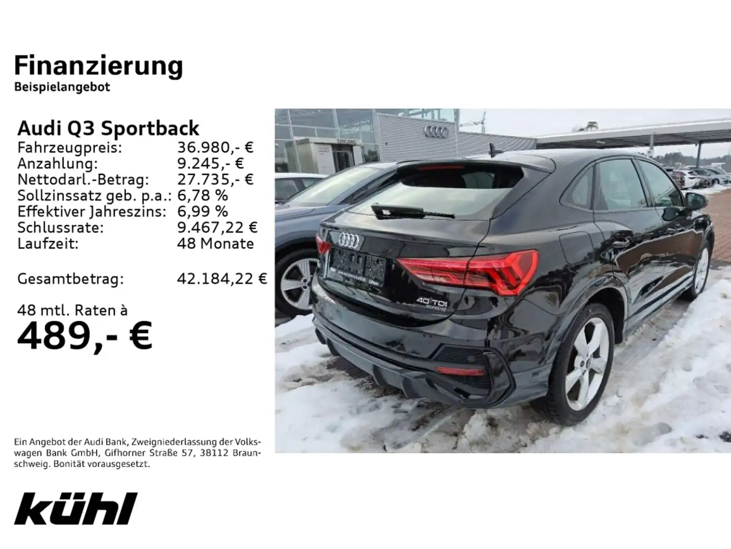Audi Q3 40 TDI Q S tronic S line LED/ACC/St Noir - 2
