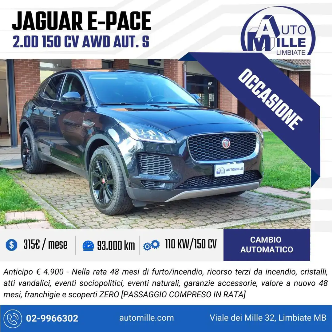 Jaguar E-Pace 2.0d i4 S awd 150cv auto my19 Schwarz - 1