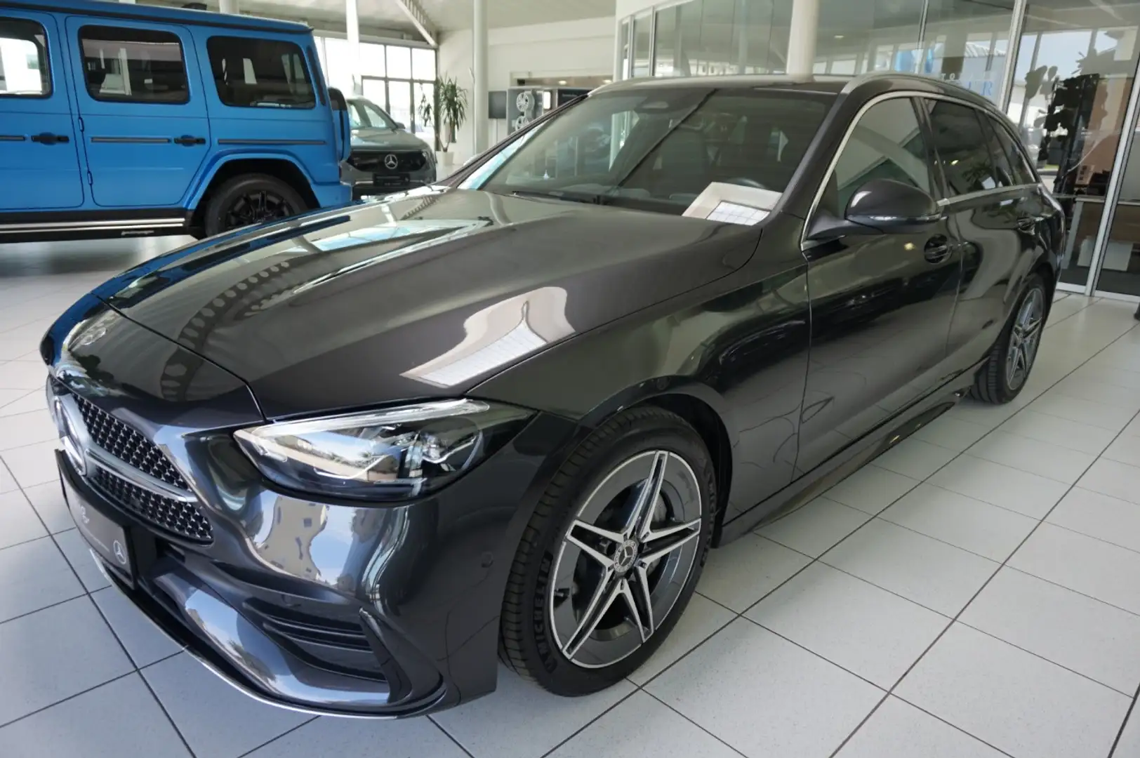 Mercedes-Benz C 200 d T-Modell AMG RKam PTS Shz LED eHeck Ambi Gris - 1