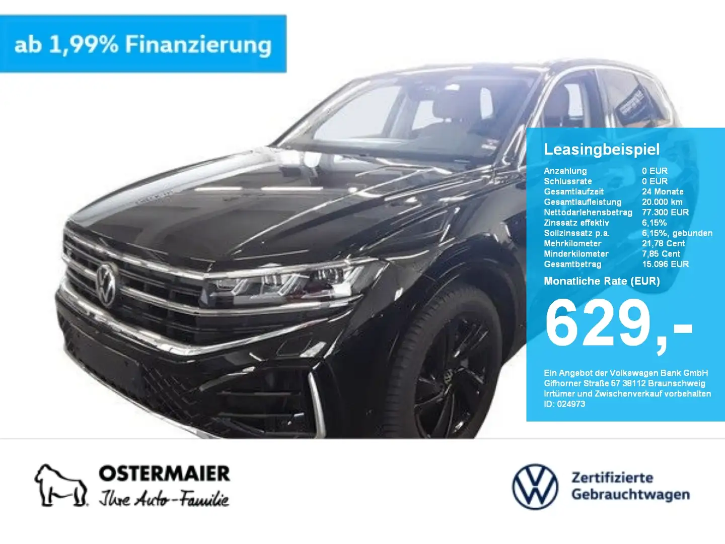 Volkswagen Touareg R-LINE 3.0TSI 340PS NP.126T!! 22 .AHK.PANO.STDHZG. Schwarz - 1