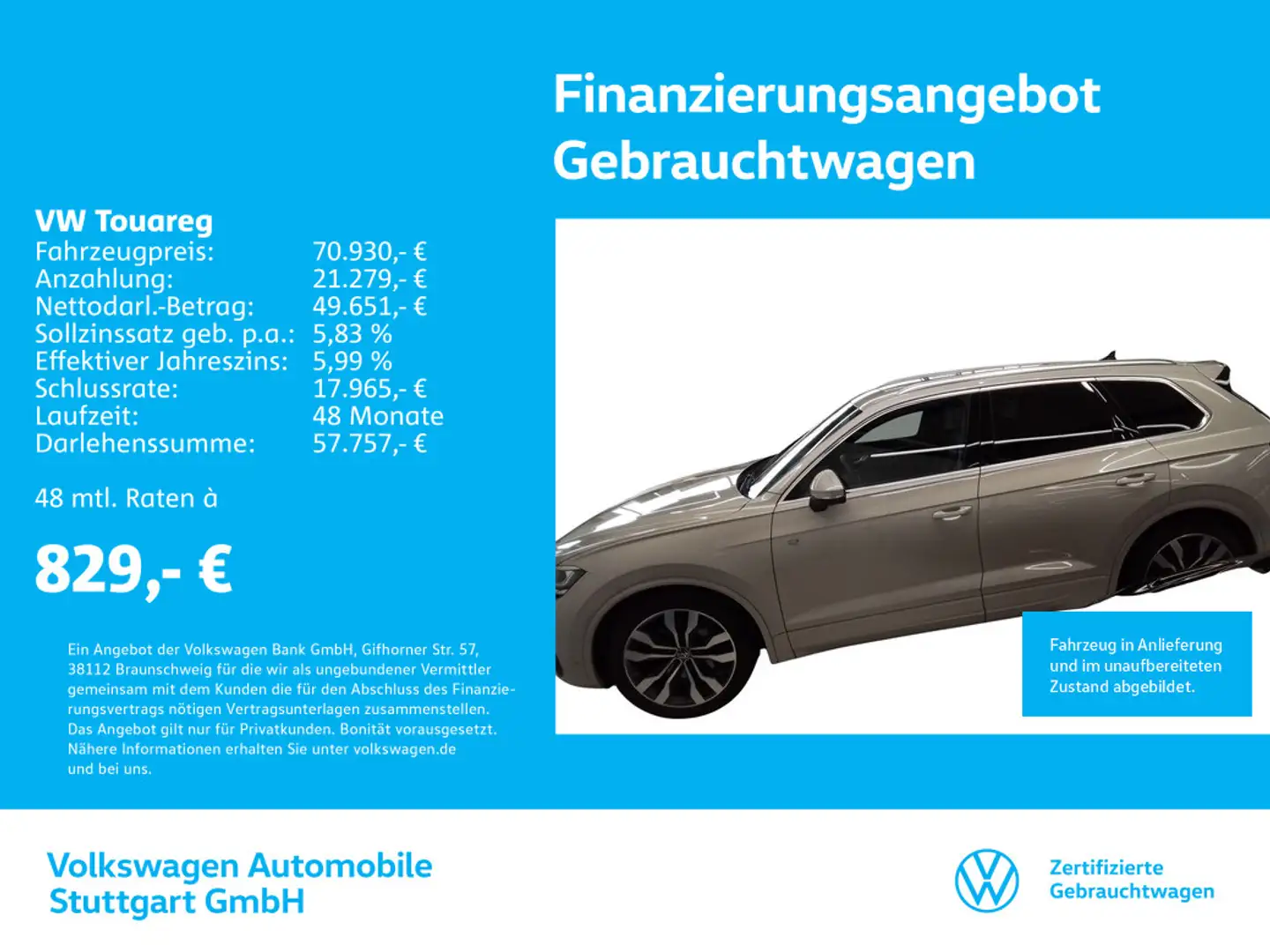 Volkswagen Touareg 3.0 TSI V6 R-Line Navi AHK Kamera Beige - 1
