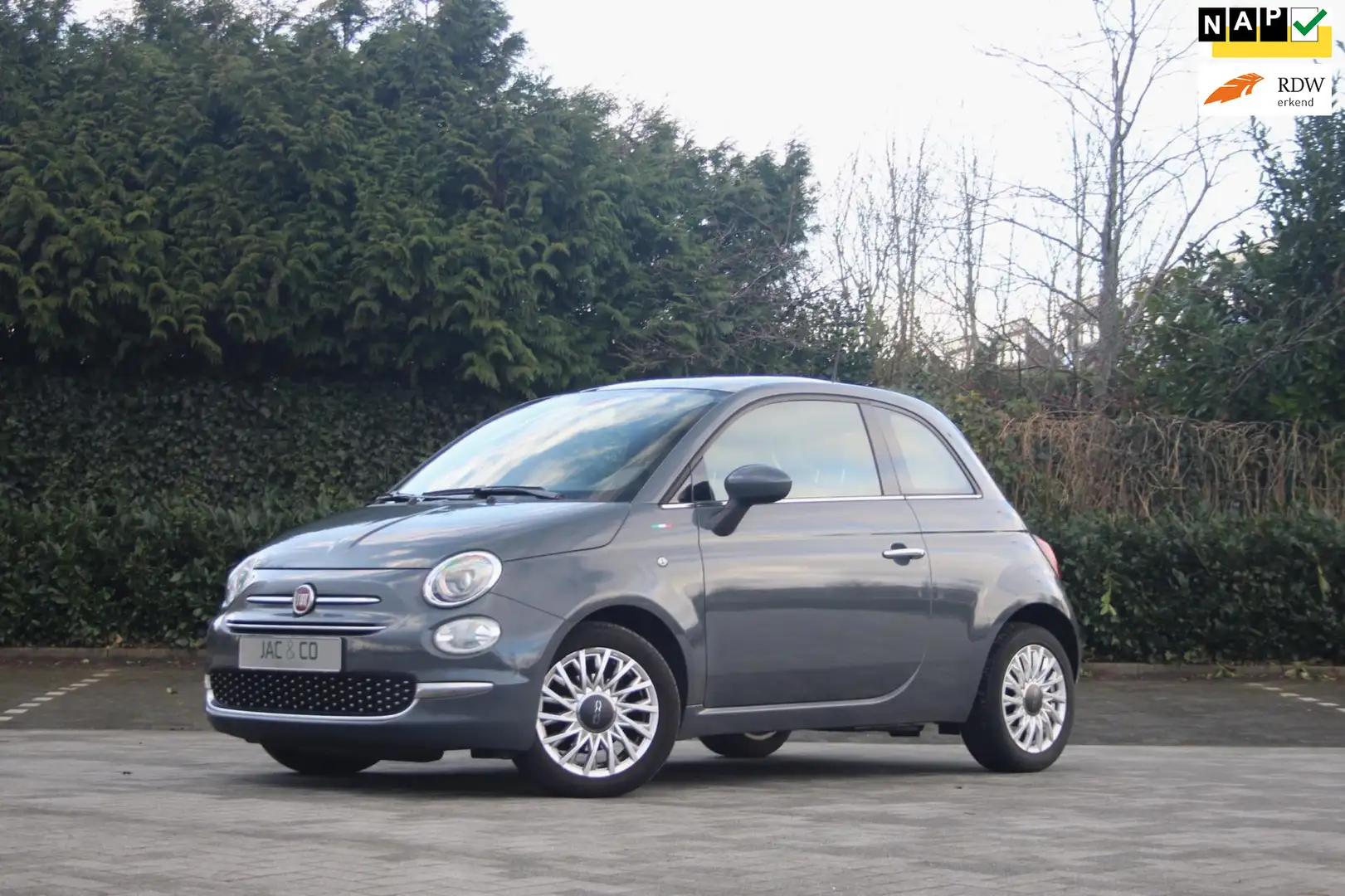 Fiat 500 0.9 TwinAir Turbo Lounge NAP-NAVI-SPOTIFY Grijs - 1