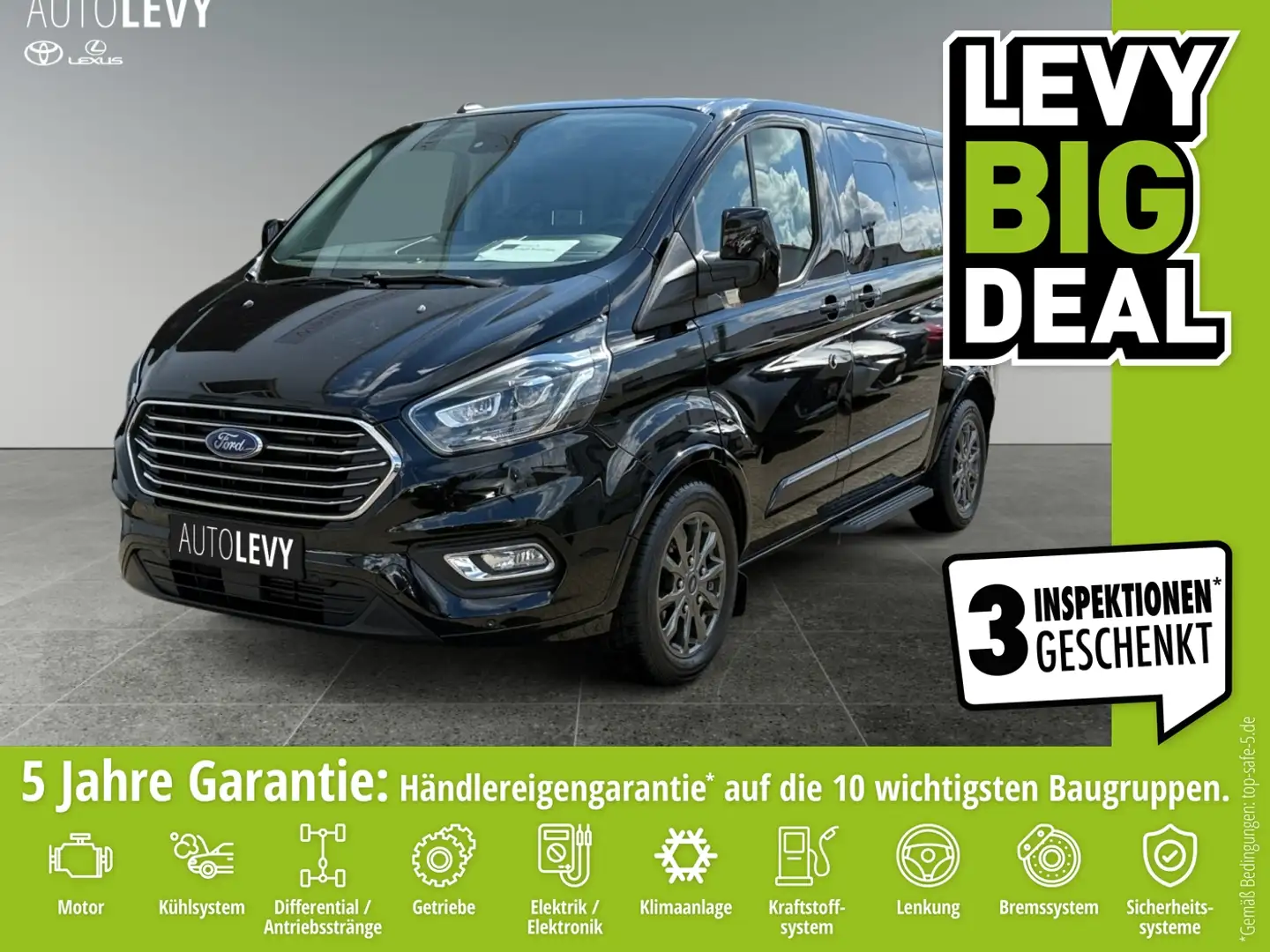 Ford Tourneo Custom 2.0 TDCI +PDC+AHK+Leder+Allwetter+ Negro - 1