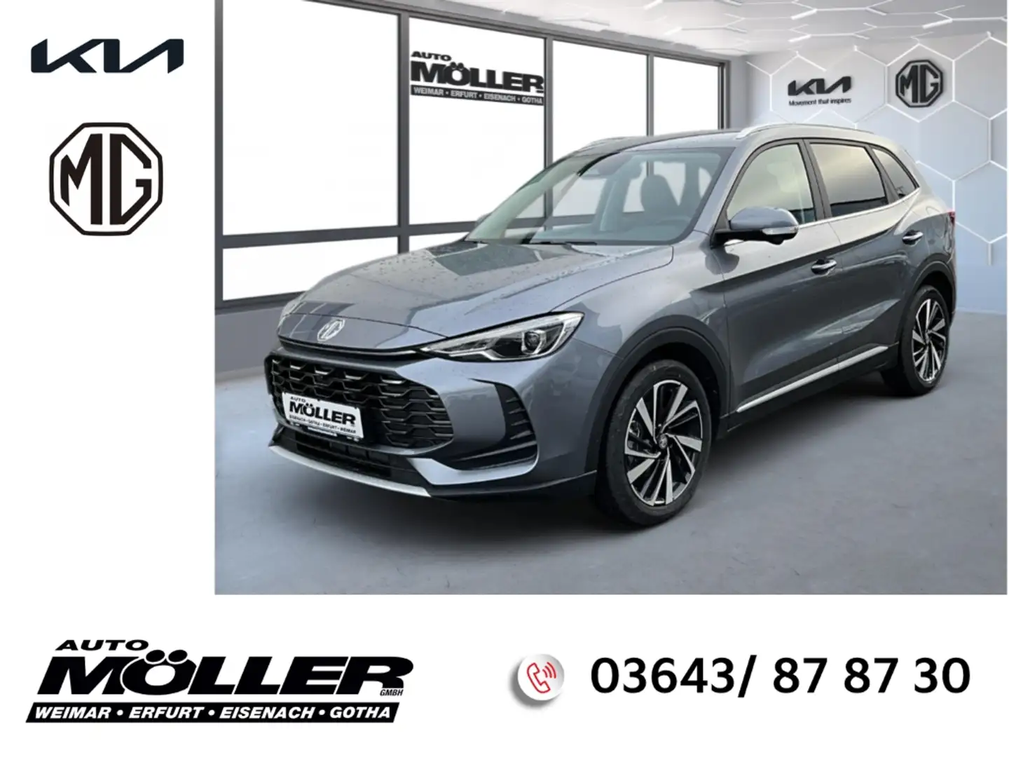 MG ZS Hybrid+ Luxury 360°Kam. el. Sitz Leder Kamera LED Grijs - 1