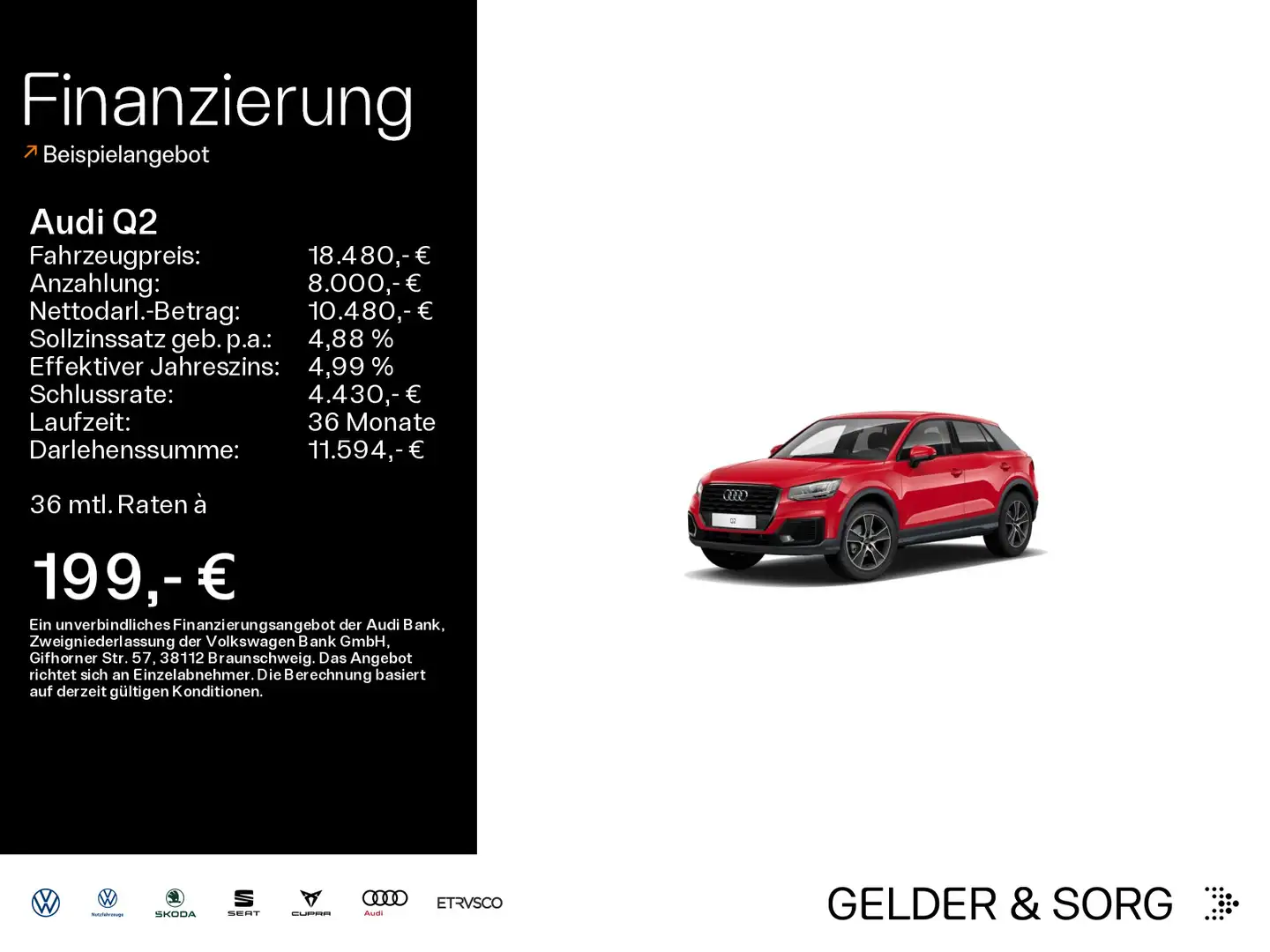 Audi Q2 design 35 TFSI GRA*LED*Bluetooth Rot - 1