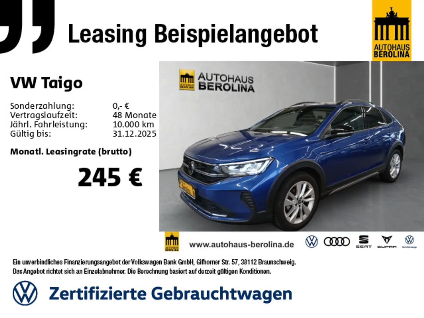 Volkswagen Taigo 1.0 TSI Goal DSG *ACC*App-Connect*NAV*SHZ* Blau - 1