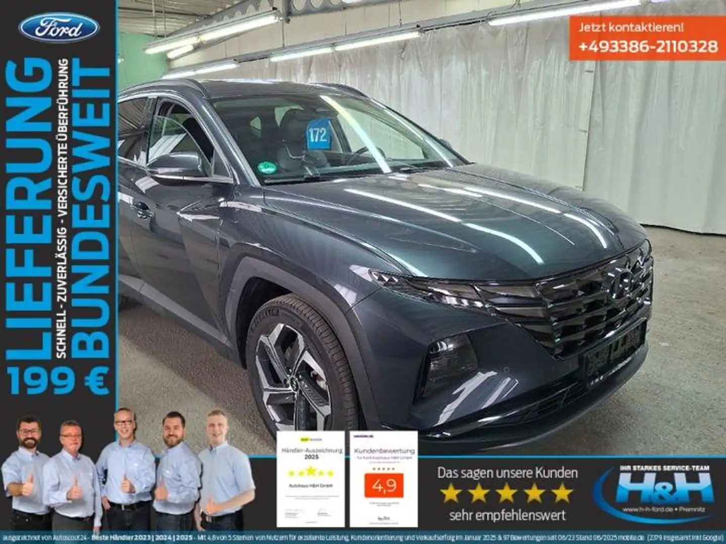 Hyundai TUCSON 1.6 T-GDI Prime Hybrid 4WD LED+ACC+Leder Grigio - 1