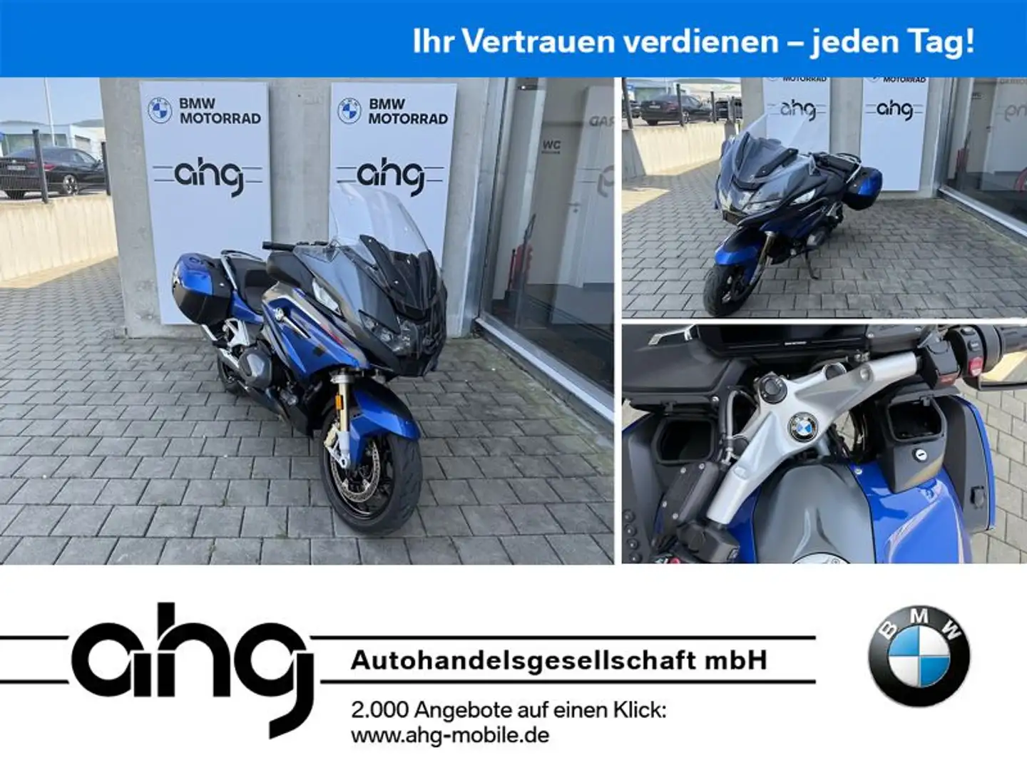 BMW R 1250 RT mit Abstandsregelung, Audiosystem uvm. Modrá - 1