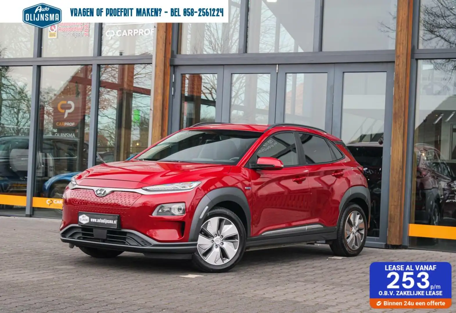 Hyundai KONA EV Premium 64 kWh|Navi|Stoelverwarming|Clima|CCS Rojo - 1
