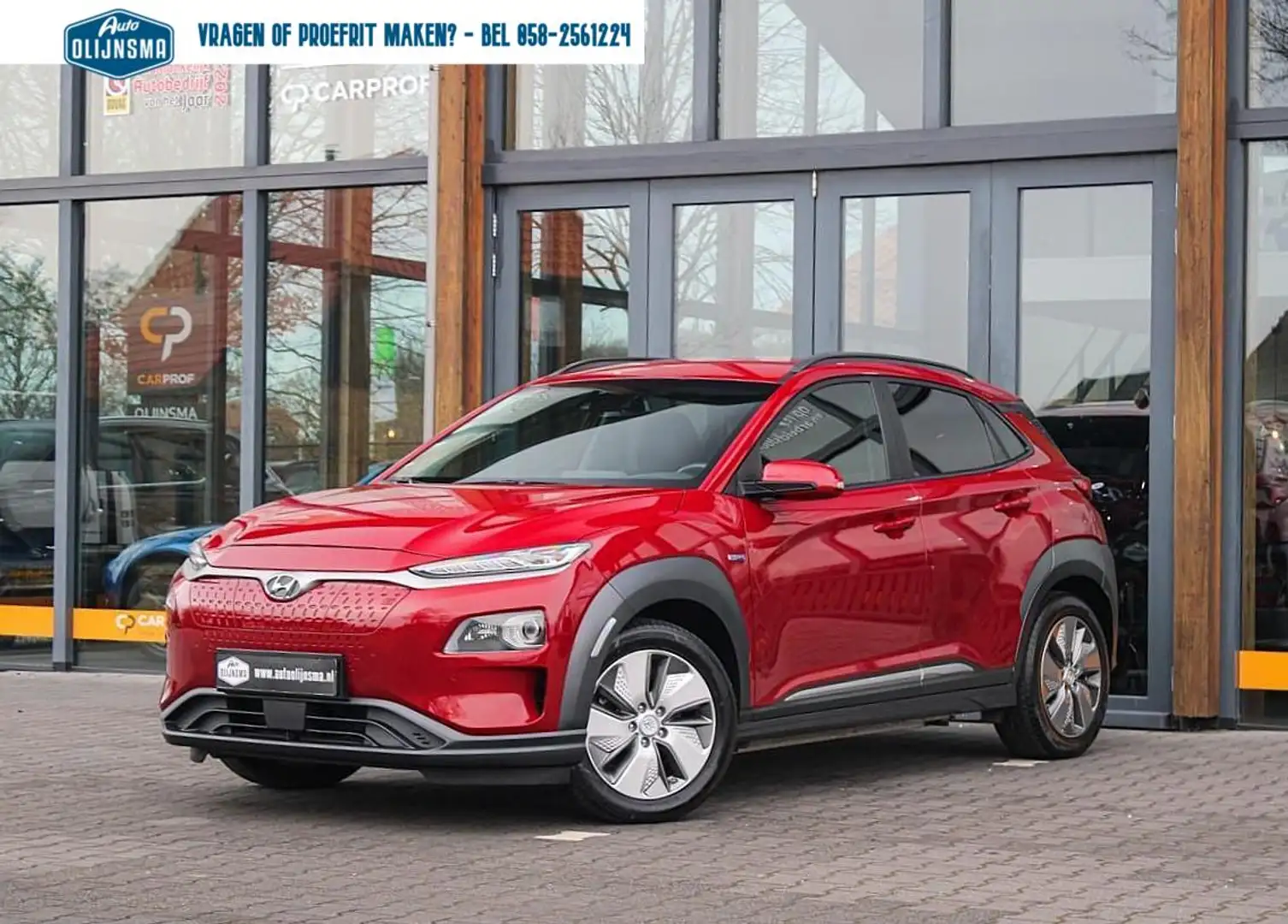 Hyundai KONA EV Premium 64 kWh|Navi|Stoelverwarming|Clima|CCS Rood - 1