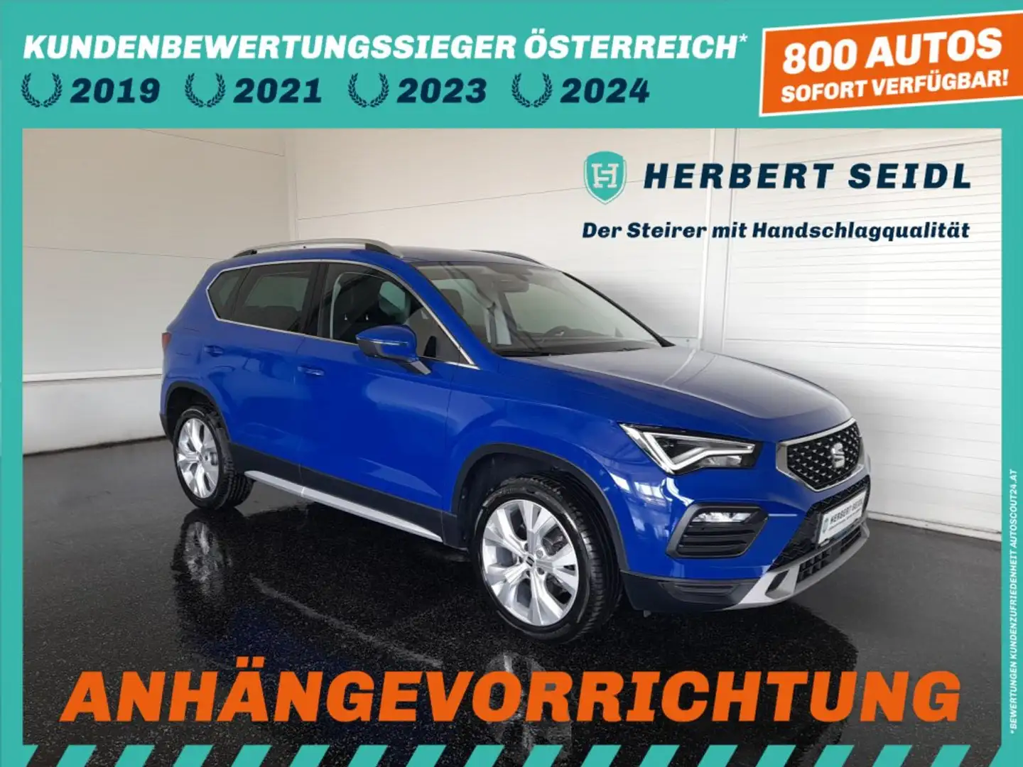 SEAT Ateca XPERIENCE 2,0 TDI DSG *VOLL-LED / VIRTUELL / NAVI / AHV & KAMERA / 18 ZOLL / KEYLESS* Blau - 1