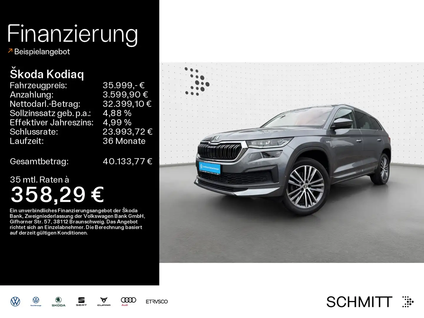 Skoda Kodiaq 2.0 TDI 4x4 DSG L&K*KESSY*STHZG*AHK*KAMER Gris - 1