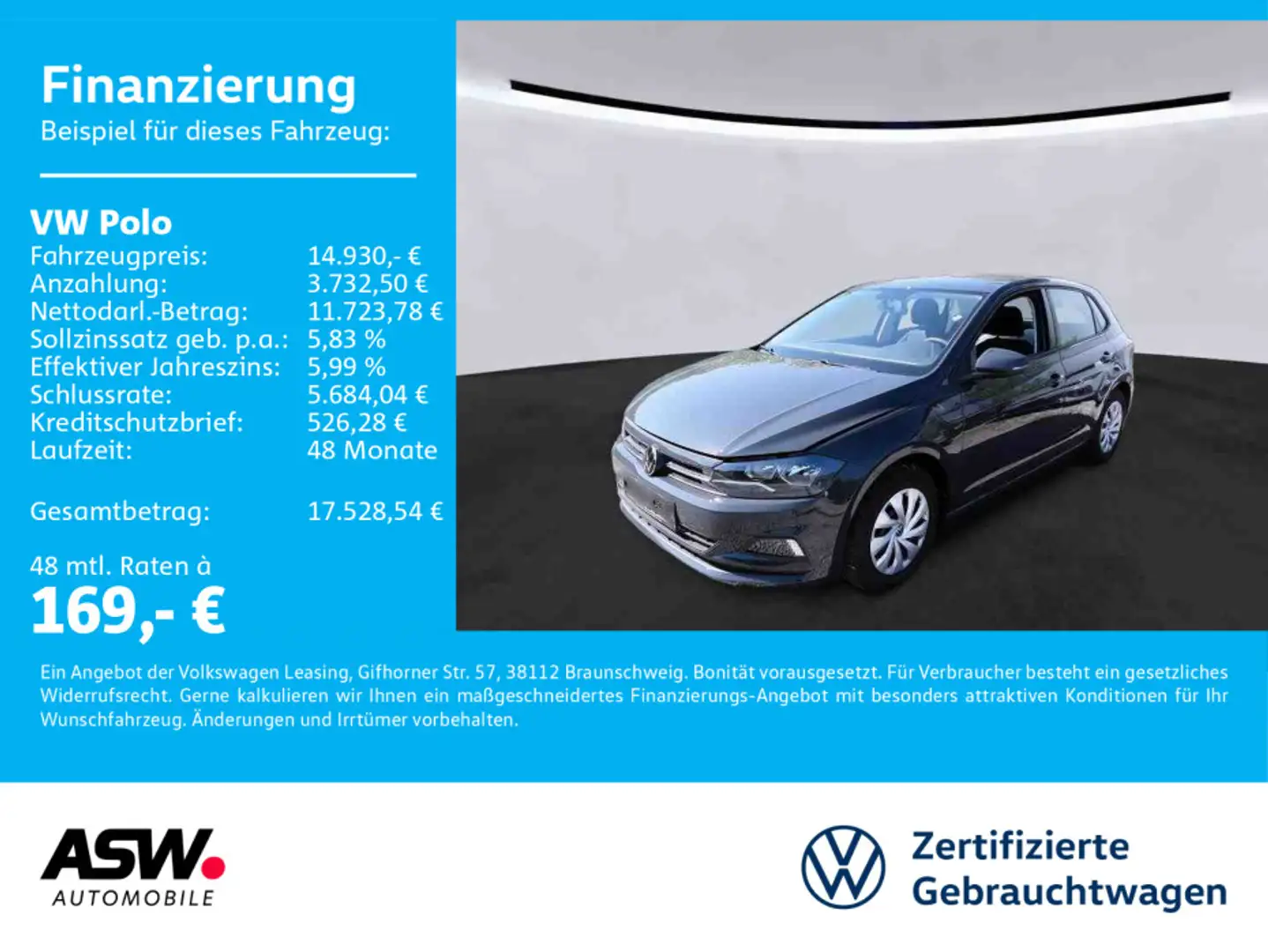 Volkswagen Polo Comfortline 1.0 MPI Sitzheizung Klimaanlage Grau - 1