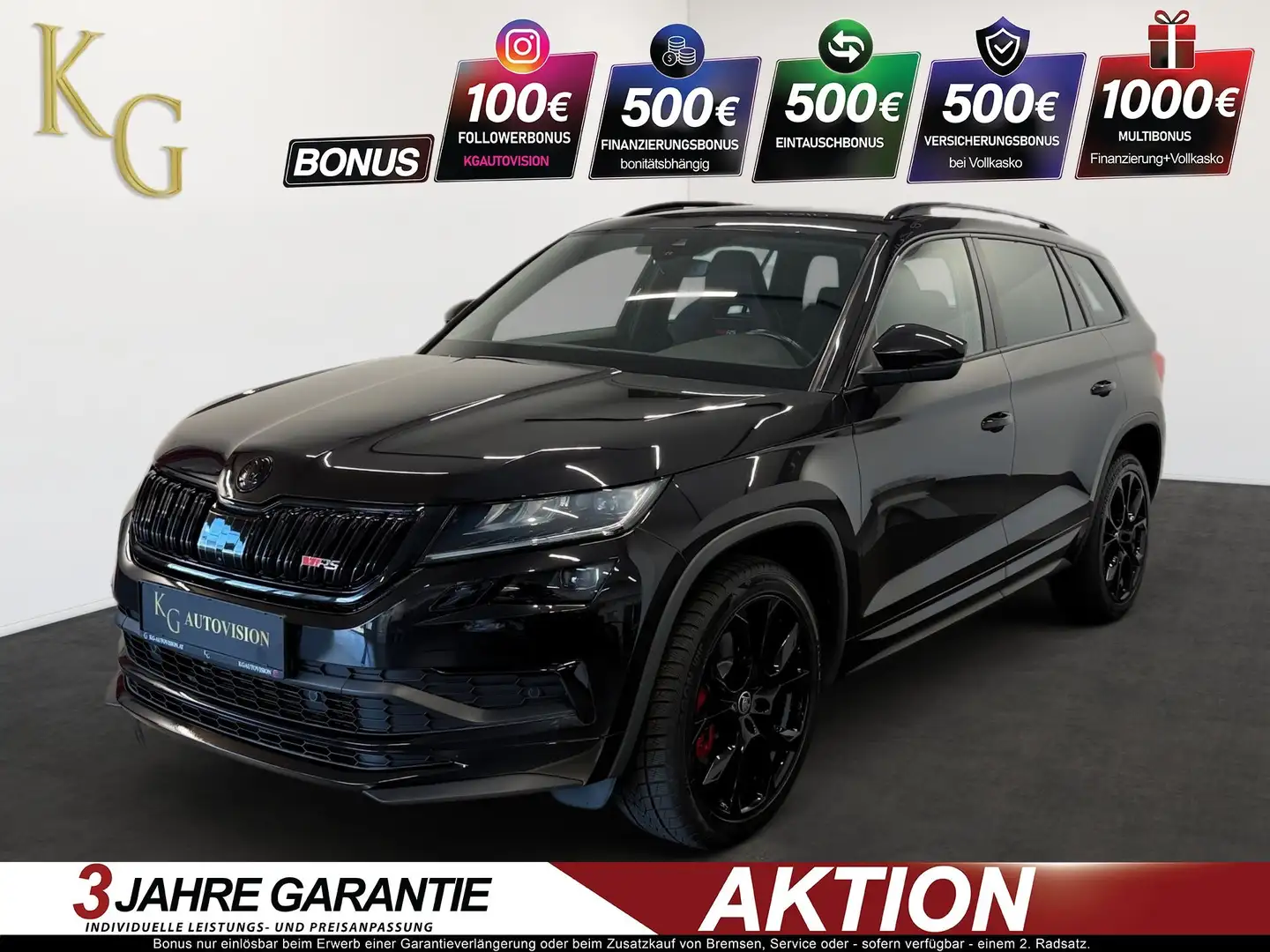 Skoda Kodiaq 2.0 Bi-TDI VRS RS Sportline 4x4 ab ca. 269€ monat Schwarz - 1