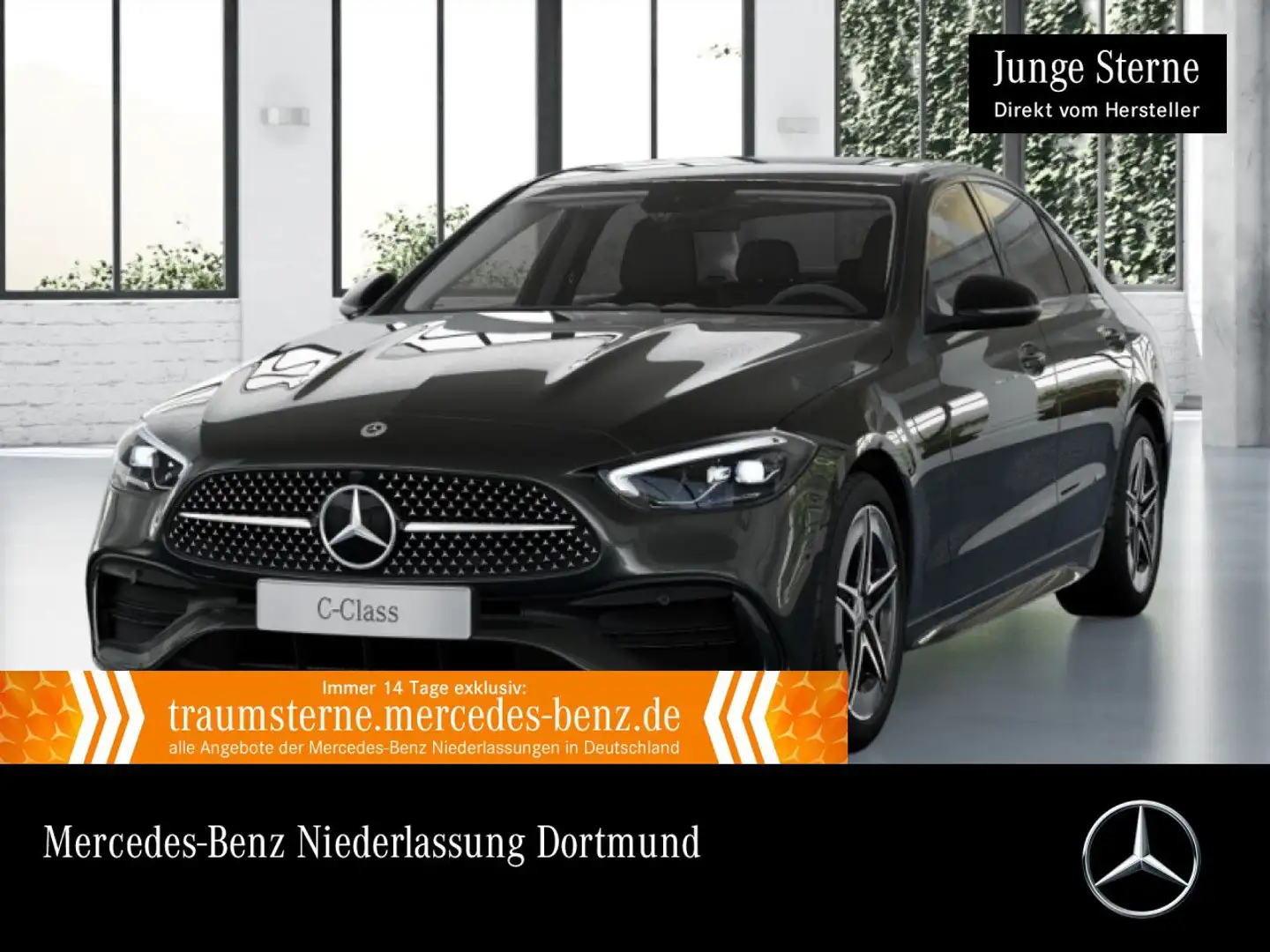 Mercedes-Benz C 200 AMG+NIGHT+AHK+LED+KAMERA+TOTW+KEYLESS+9G Grau - 1