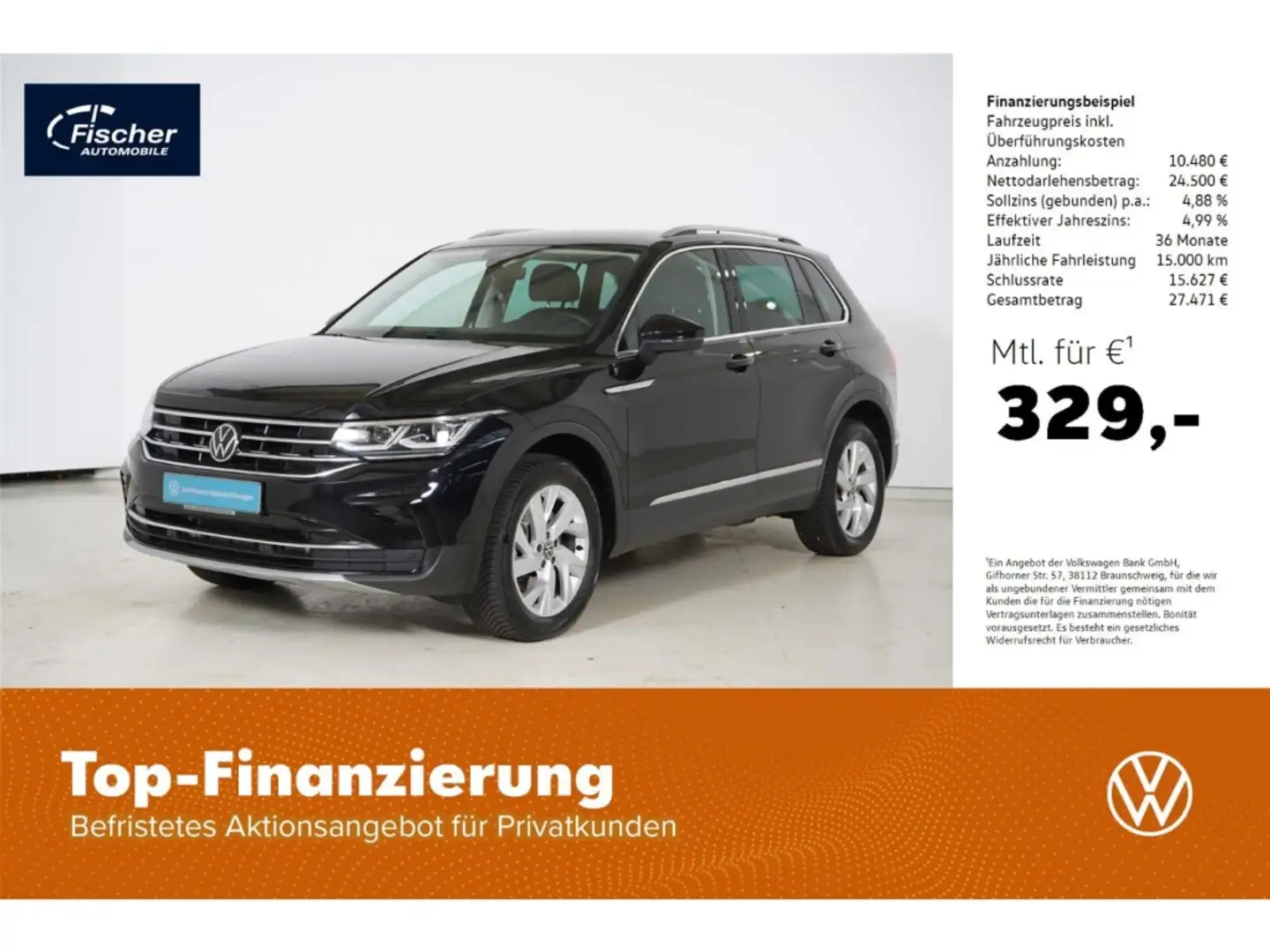 Volkswagen Tiguan 2.0 TDI 4Motion Elegance Schwarz - 1