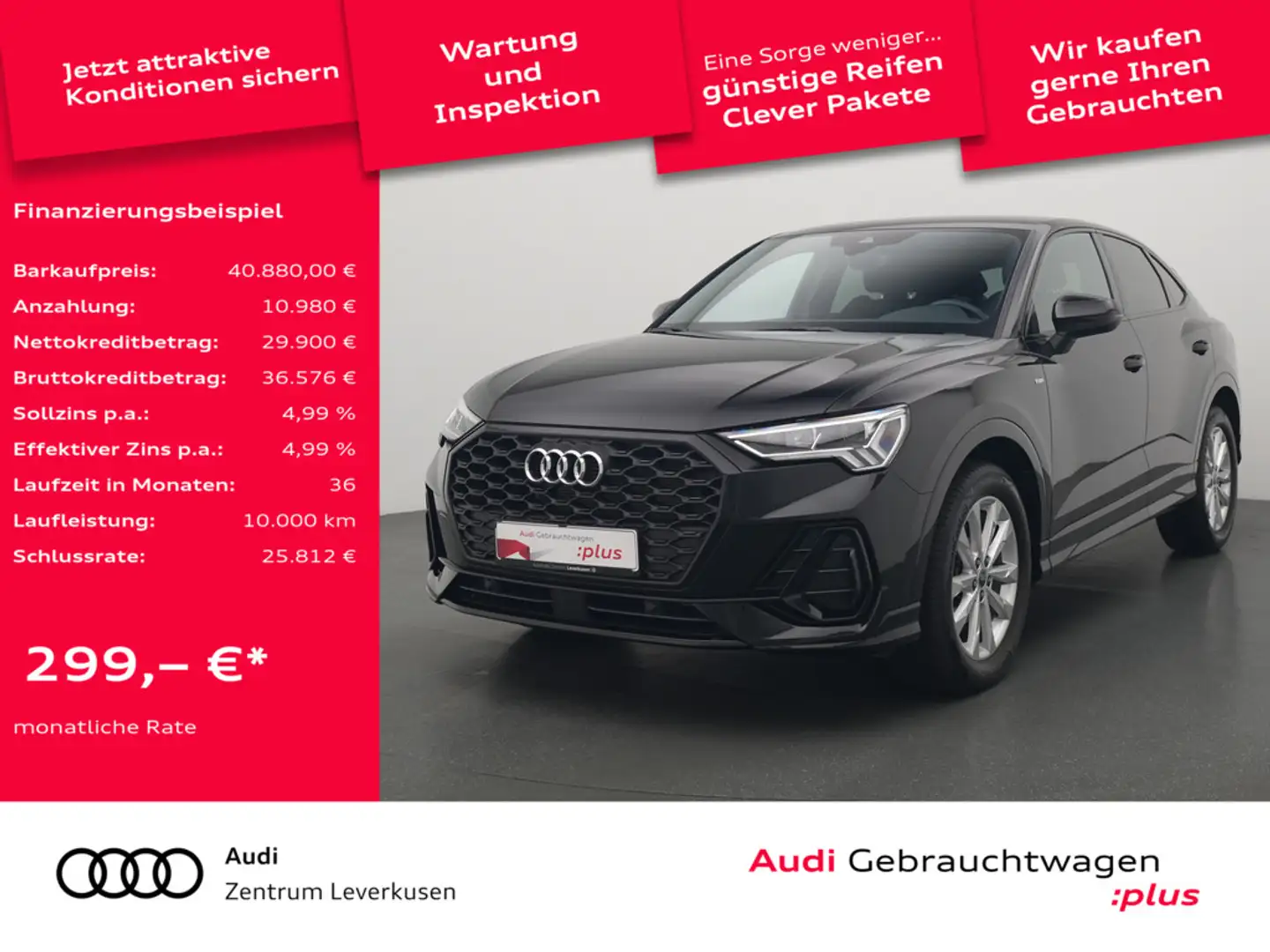 Audi Q3 Sportback S line S-TRON NAVI AHK VIRT ACC Schwarz - 1