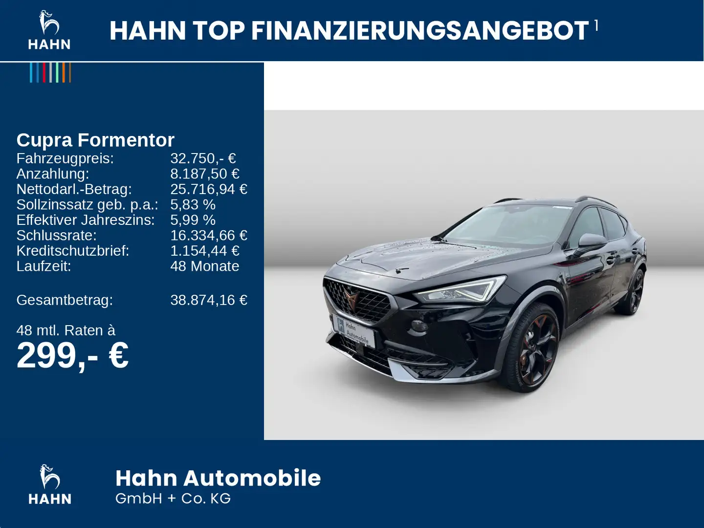 CUPRA Formentor VZ 2.0TSI DSG 4Drive Pano AHK 360° LED Schwarz - 2