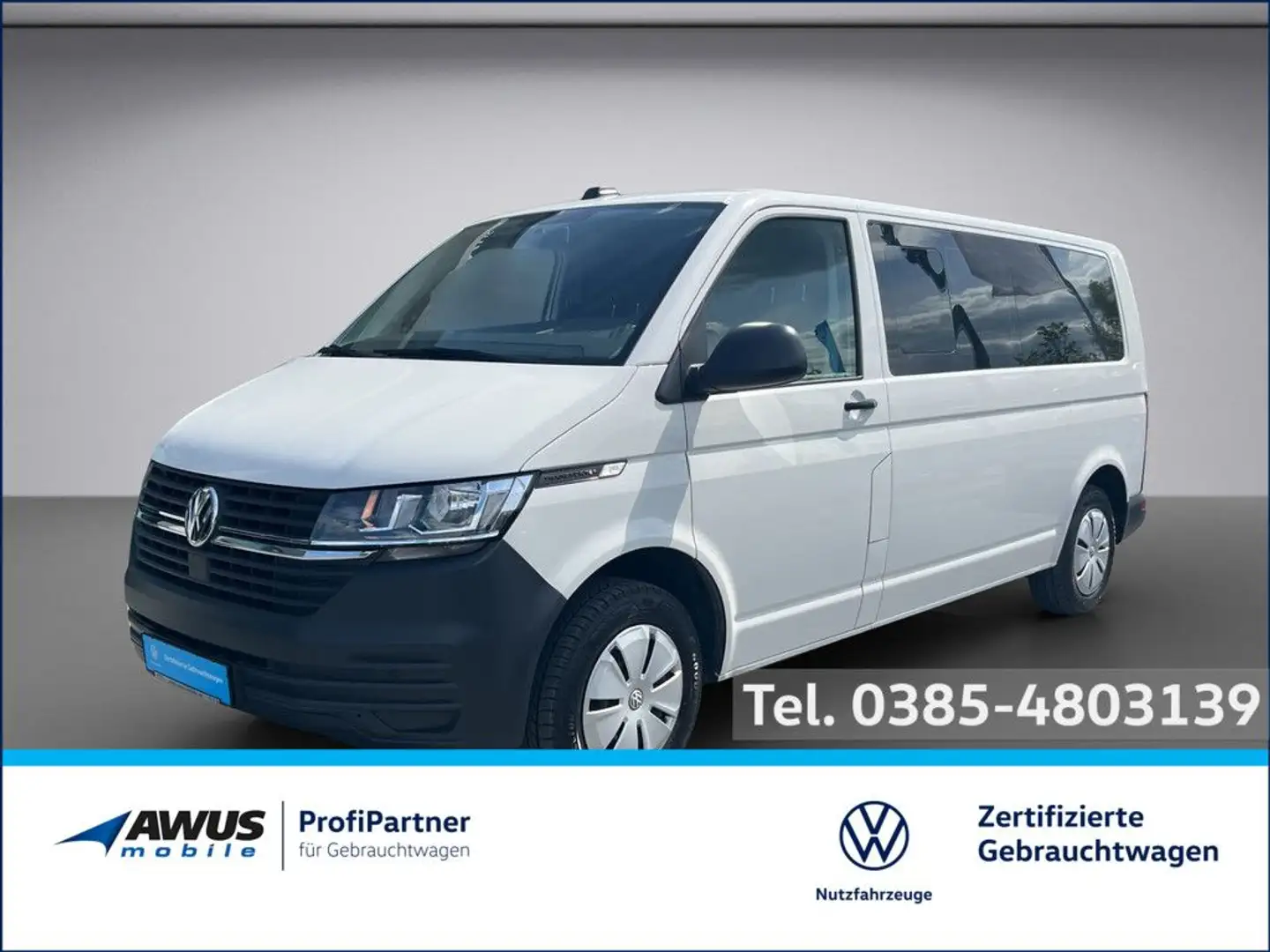 Volkswagen T6 Transporter T6.1 Transporter Kombi LR mit Rollirampe 110kW D Weiß - 1