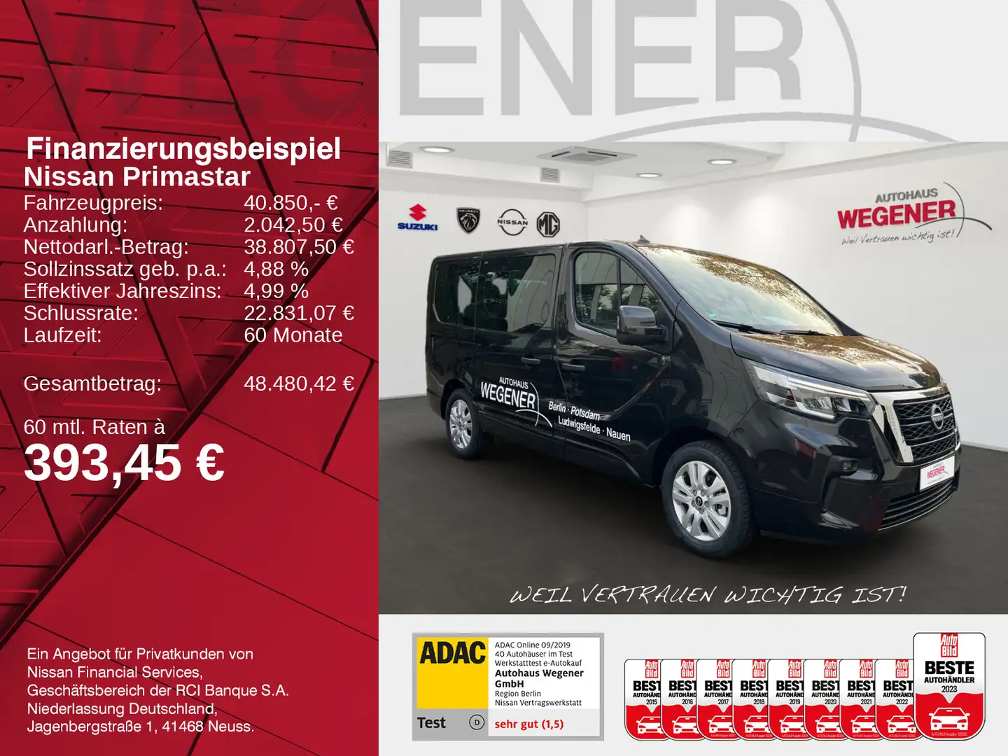 Nissan Primastar Kombi9 L1H1 2,8t Noir - 2