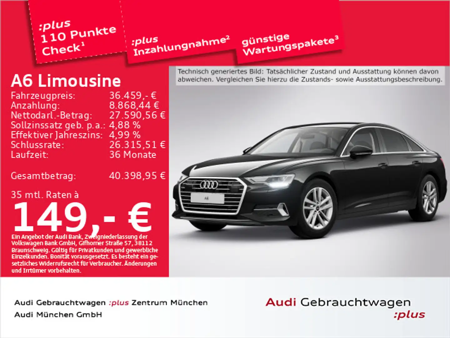 Audi A6 45 TFSI S tronic advanced sport Nav Zwart - 1