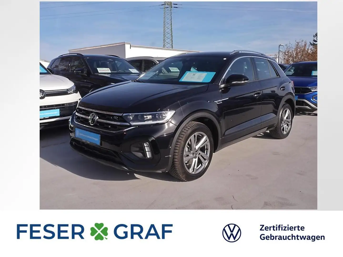 Volkswagen T-Roc 1.5 TSI R-Line DSG AHK LED Navi RüKa Sitzh. Schwarz - 1