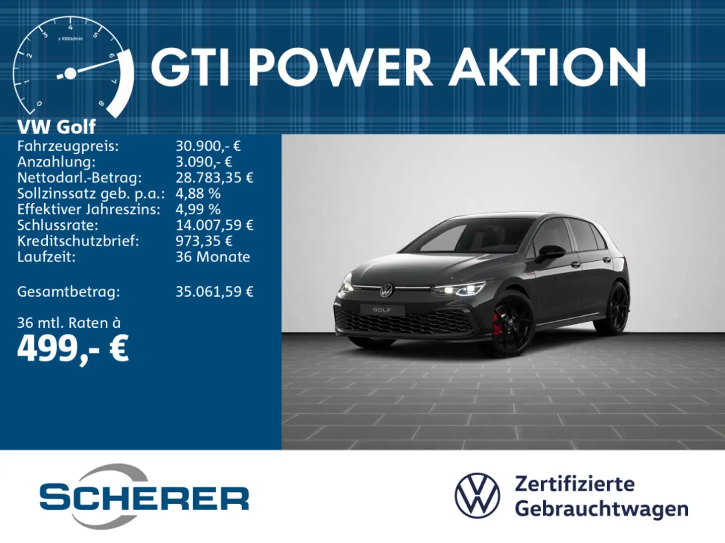 Volkswagen Golf GTI Golf VIII Golf 2,0 GTI BT180 TSID7F Grau - 1