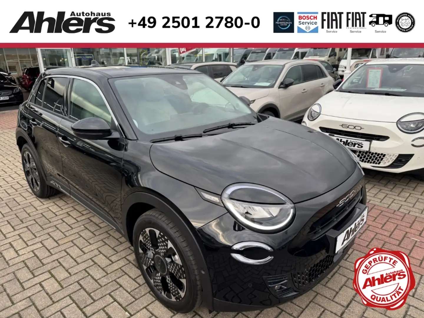 Fiat 600 La Prima+AUTOMATIK+LEDER+NAVI+KAMERA+ACC+SHZ+ELHEC Schwarz - 1
