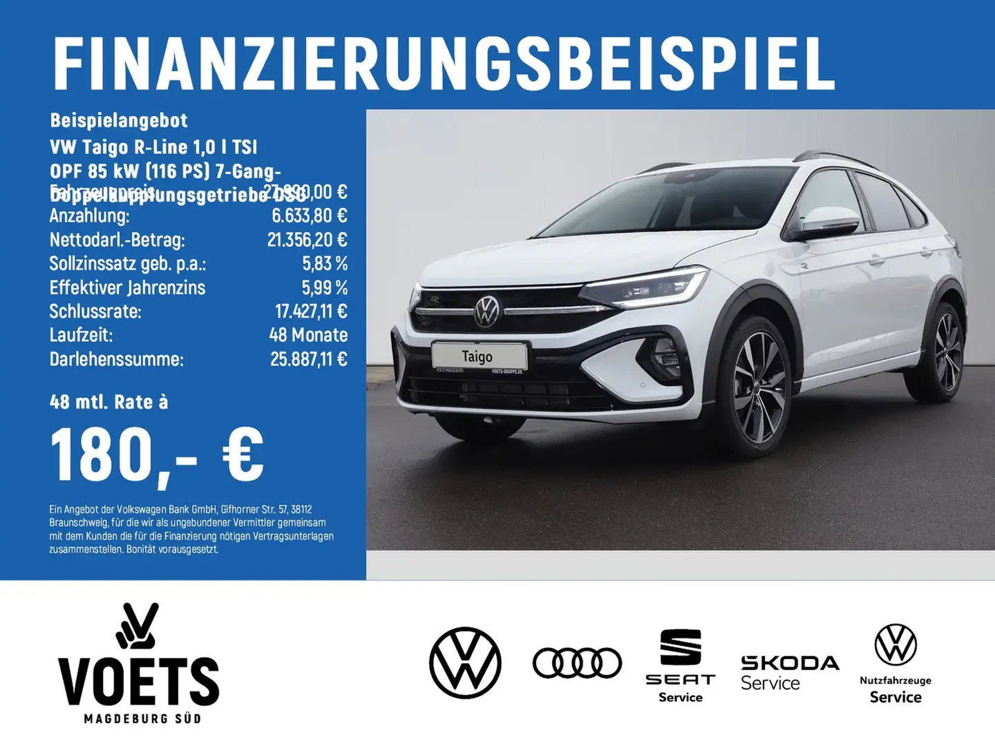 Volkswagen Taigo R-Line 1,0 l TSI OPF 85 kW (116 PS) 7-Gang-Dopp... Weiß - 2