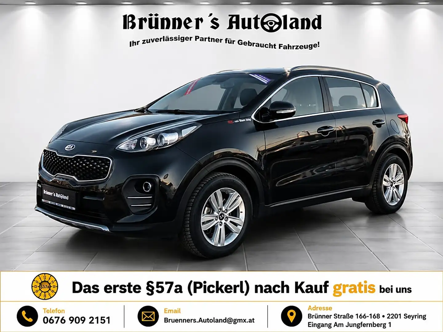 Kia Sportage 1,7 CRDI 1-Besitz alle Wartungen Service Picker... Schwarz - 1