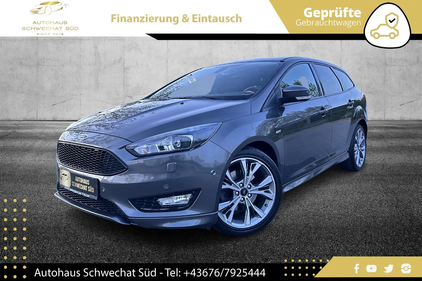 Ford Focus ST-Line 1,5 // 1.BESITZ // NAVI // XENON // 18" // Grau - 2