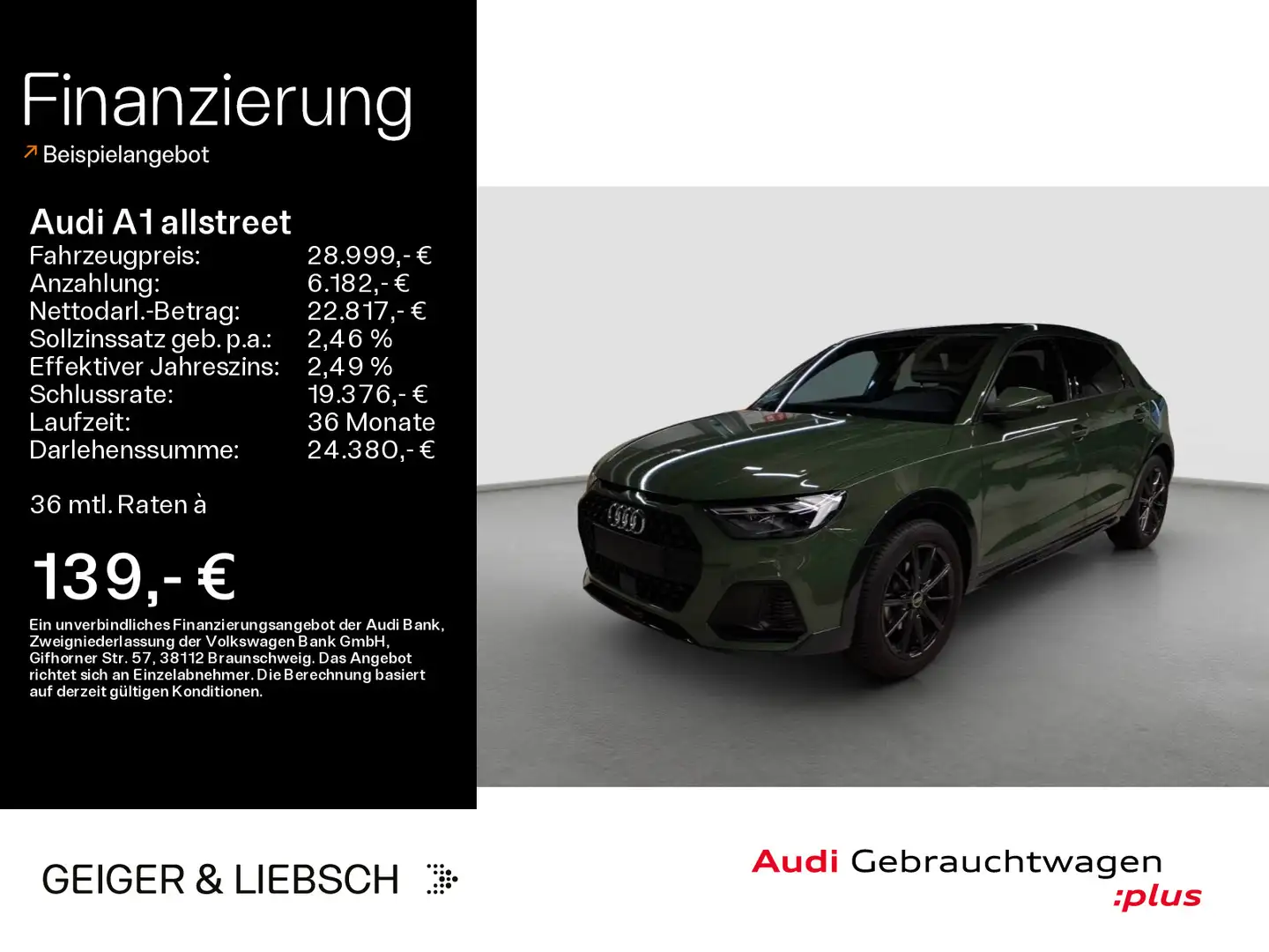 Audi A1 30 TFSI S-LINE*NAVI-PLUS*LED*VIRTUA Grün - 1