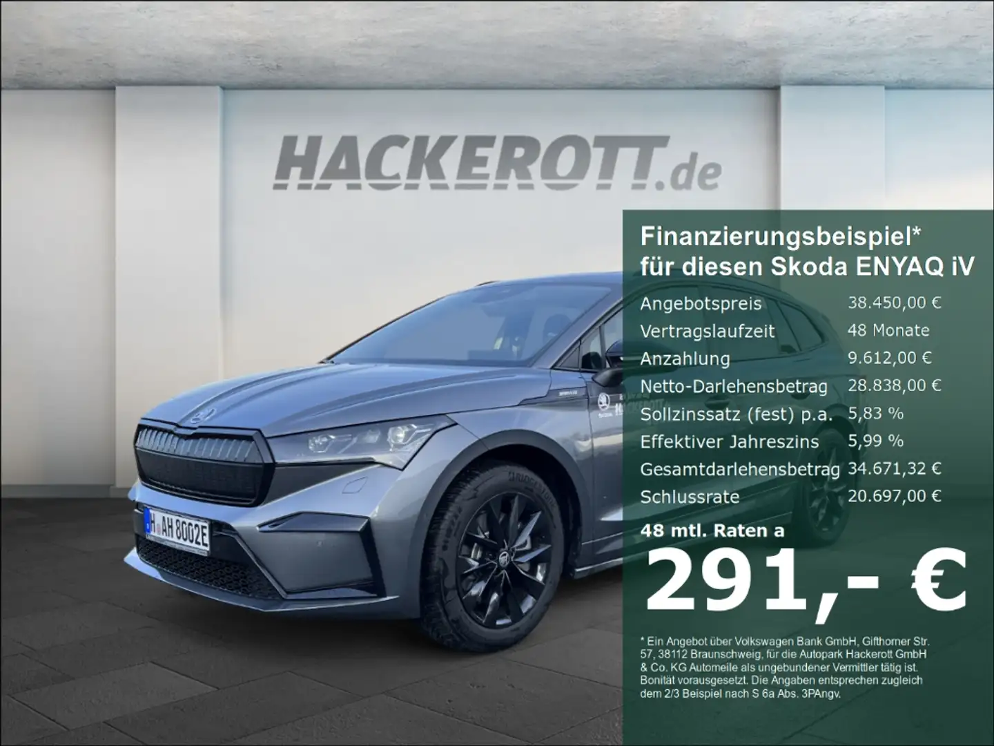 Skoda Enyaq 80 Sportline LED Navi Keyless Dyn. Kurvenlicht ACC Grau - 1