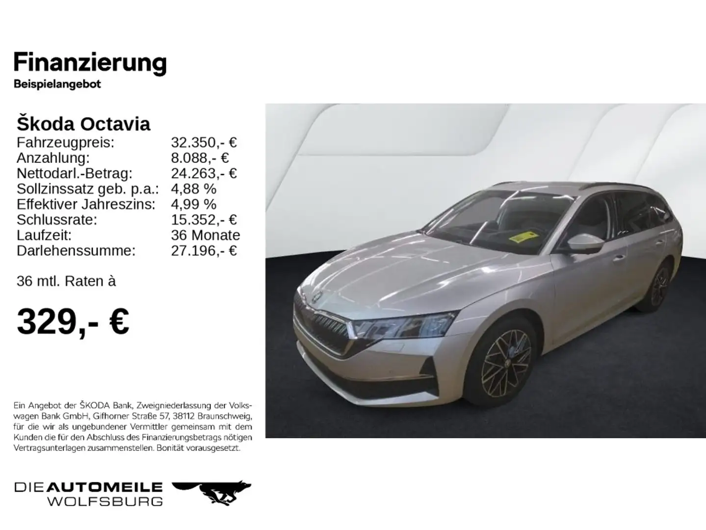 Skoda Octavia 4 IV Combi 2.0 TDI DSG Selection HeadUp/ Silber - 2