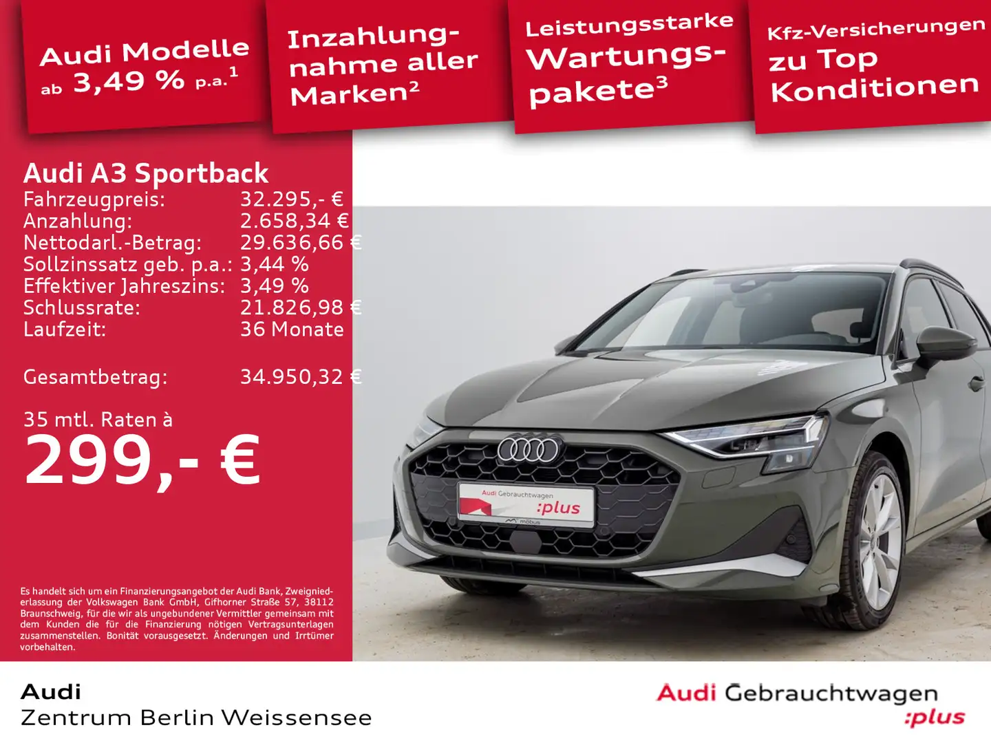Audi A3 30 TFSI S-TRO*ADVANCED*LED*NAV*GRA* Grün - 1